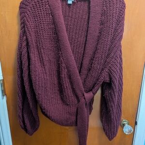 Falls Creek Rich Maroon Knit Cardigan